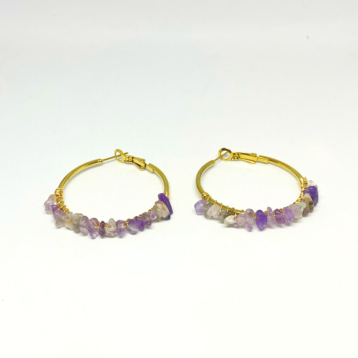 Boucles d'oreilles TARA gold et violet