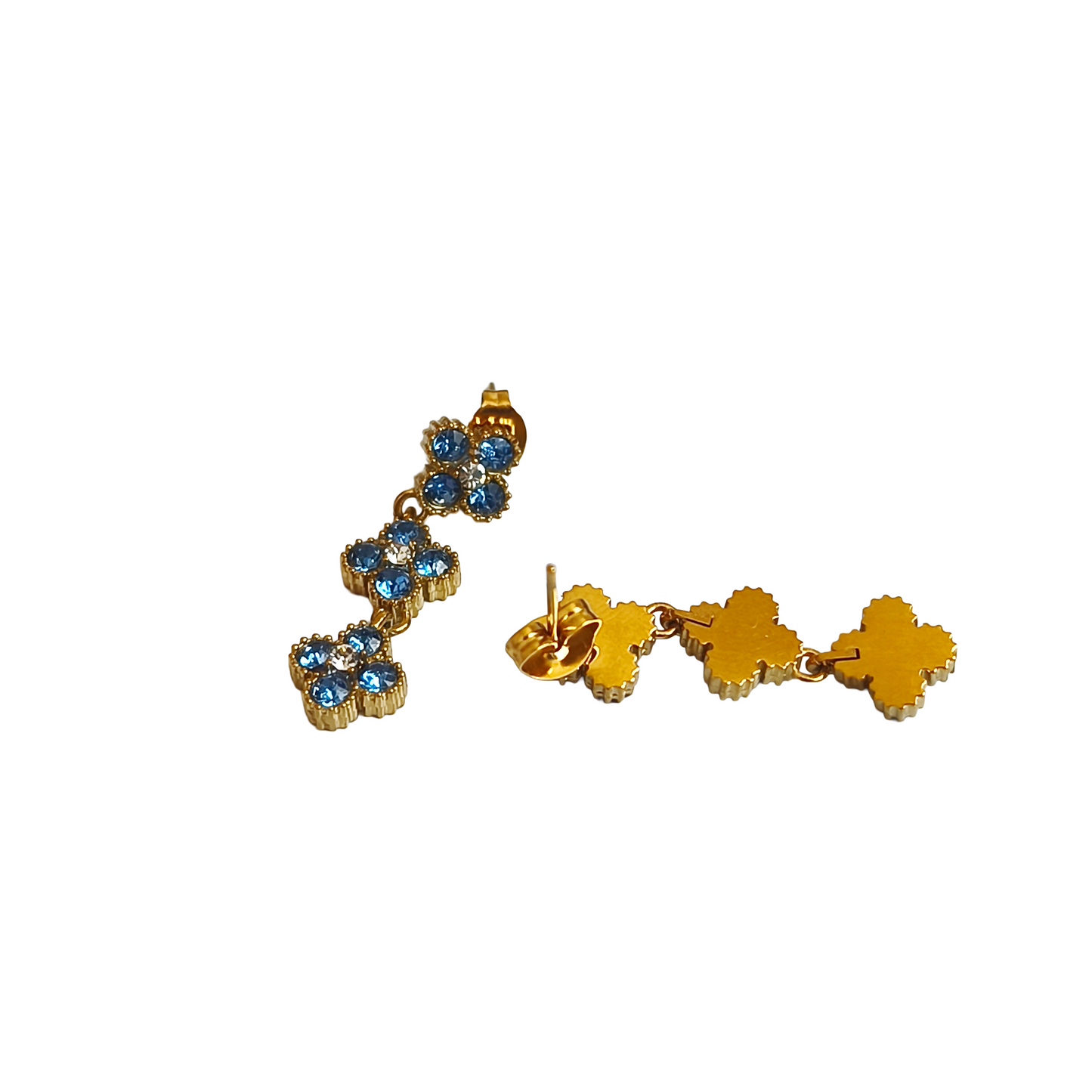 Boucles d'oreilles ANGE gold/ bleu gris