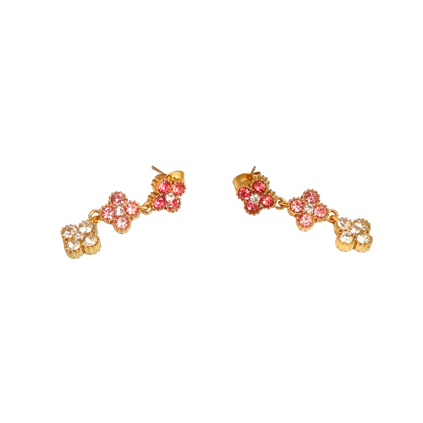 Boucles d'oreilles ANGE gold/ rose et blanc