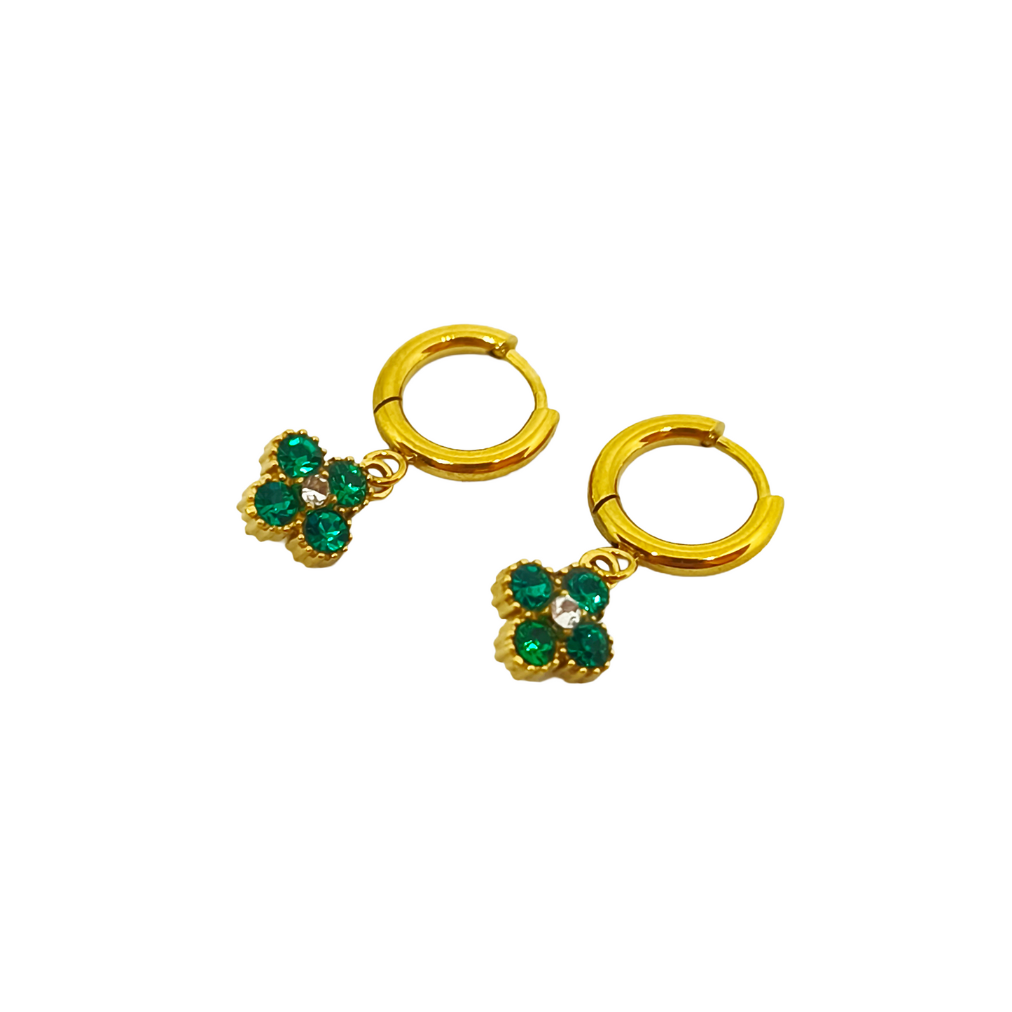 Boucles EMMA gold/vert