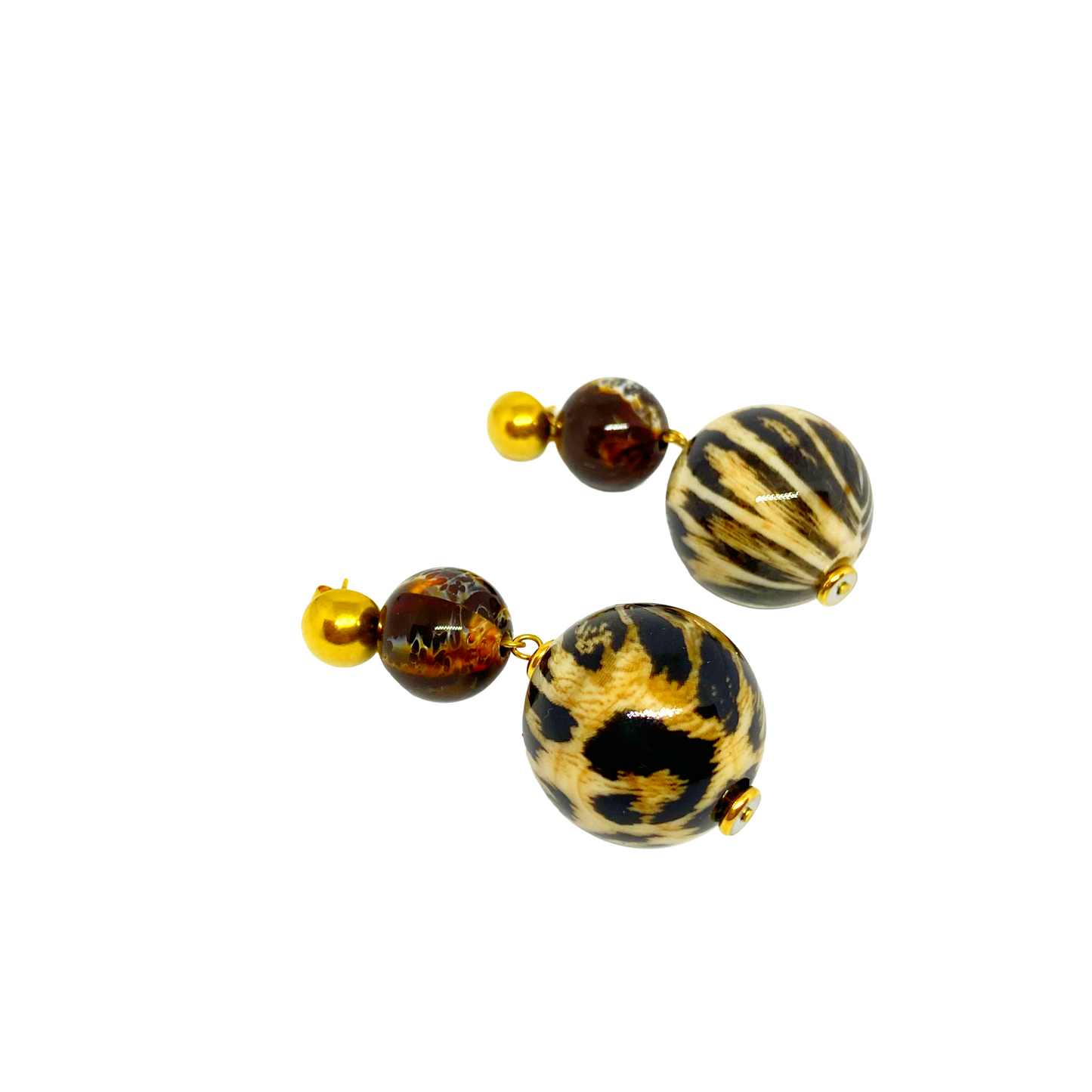 Boucles d'oreilles ISA gold/léopard