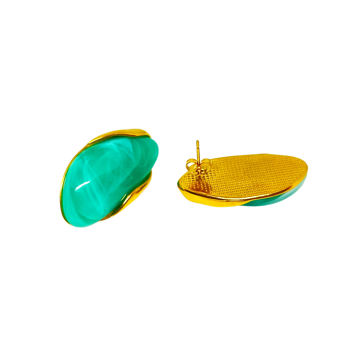 Boucles d'oreilles JOSEPHA gold/ bleu lagon