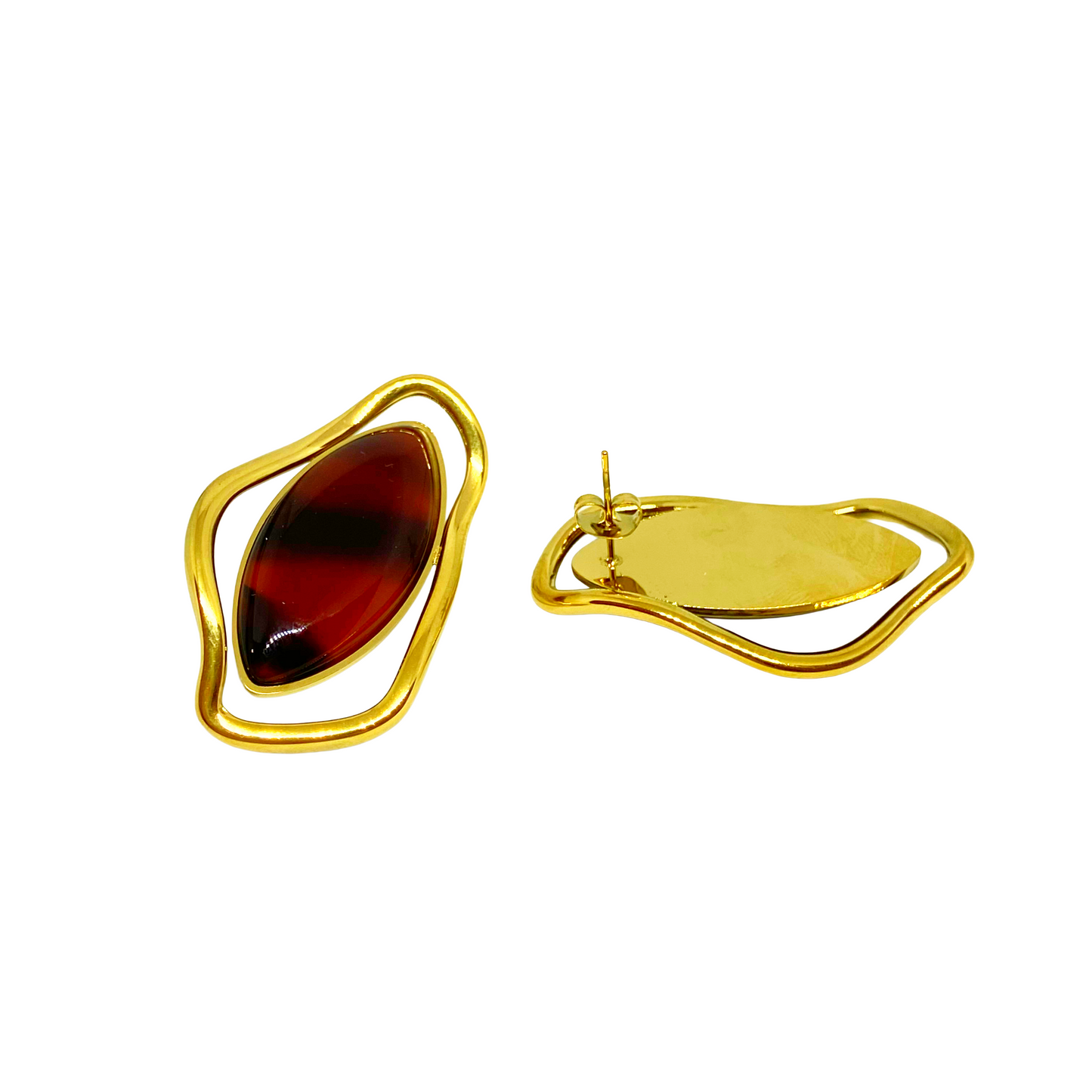 Boucles d'oreilles LIVY gold/marron