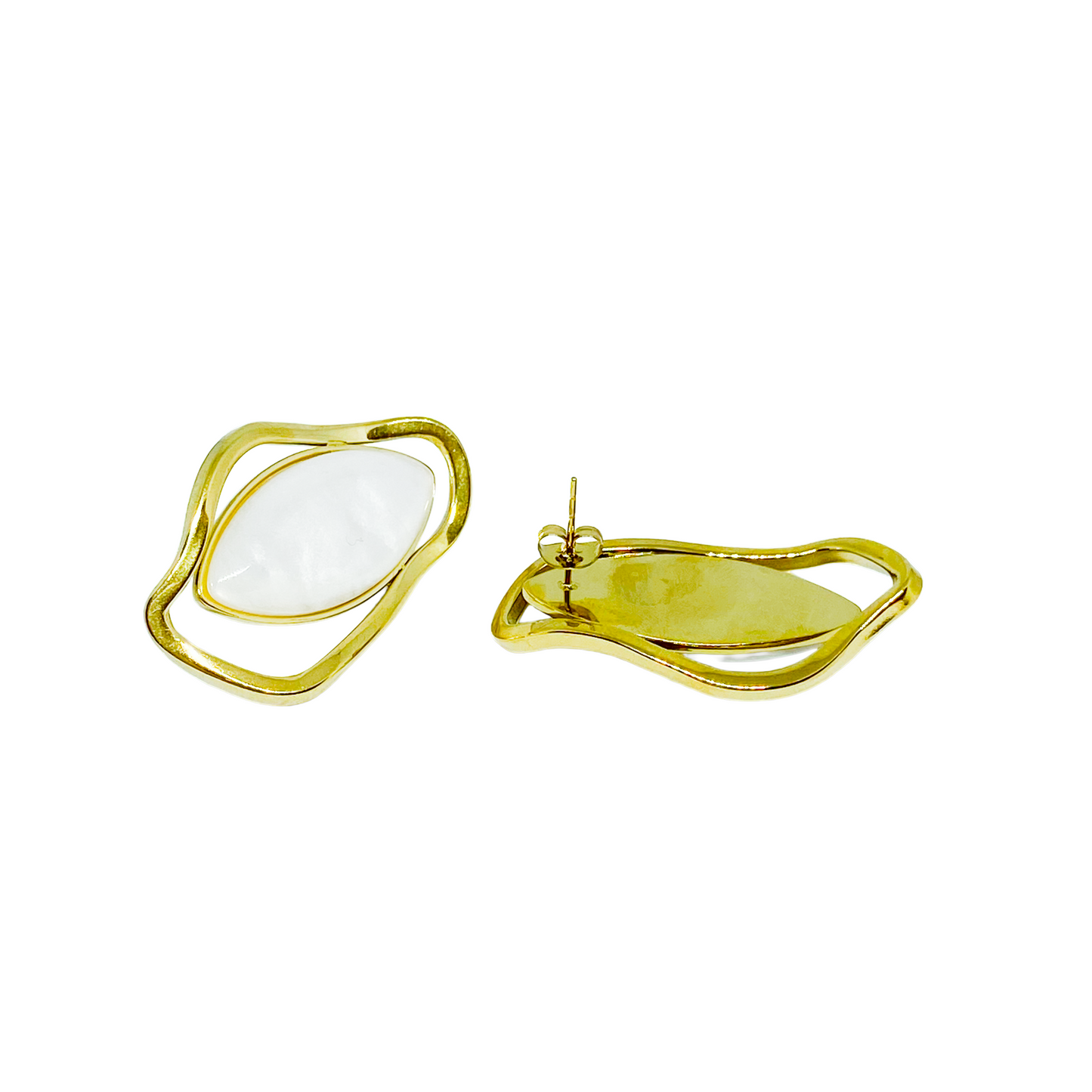 Boucles d'oreilles LIVY gold/blanc