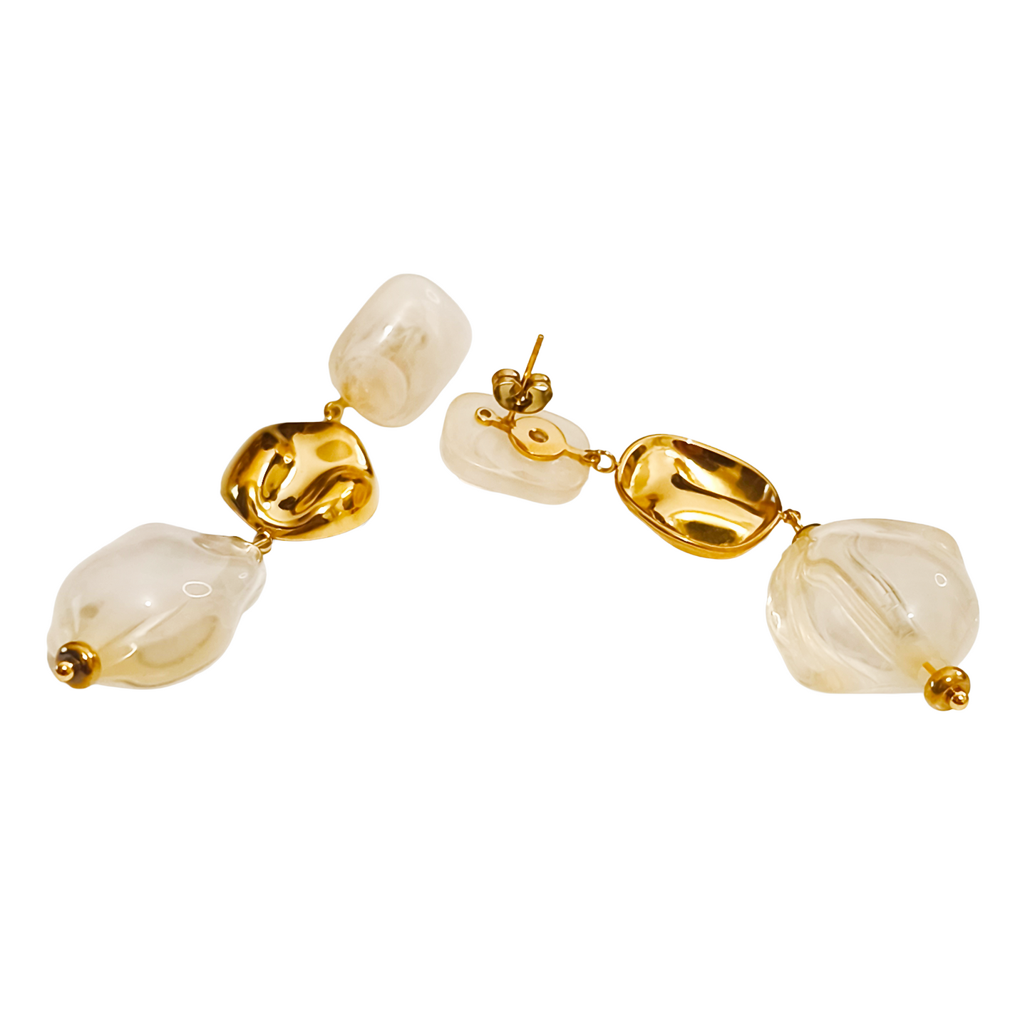 Boucles d'oreilles MANEL gold/blanc