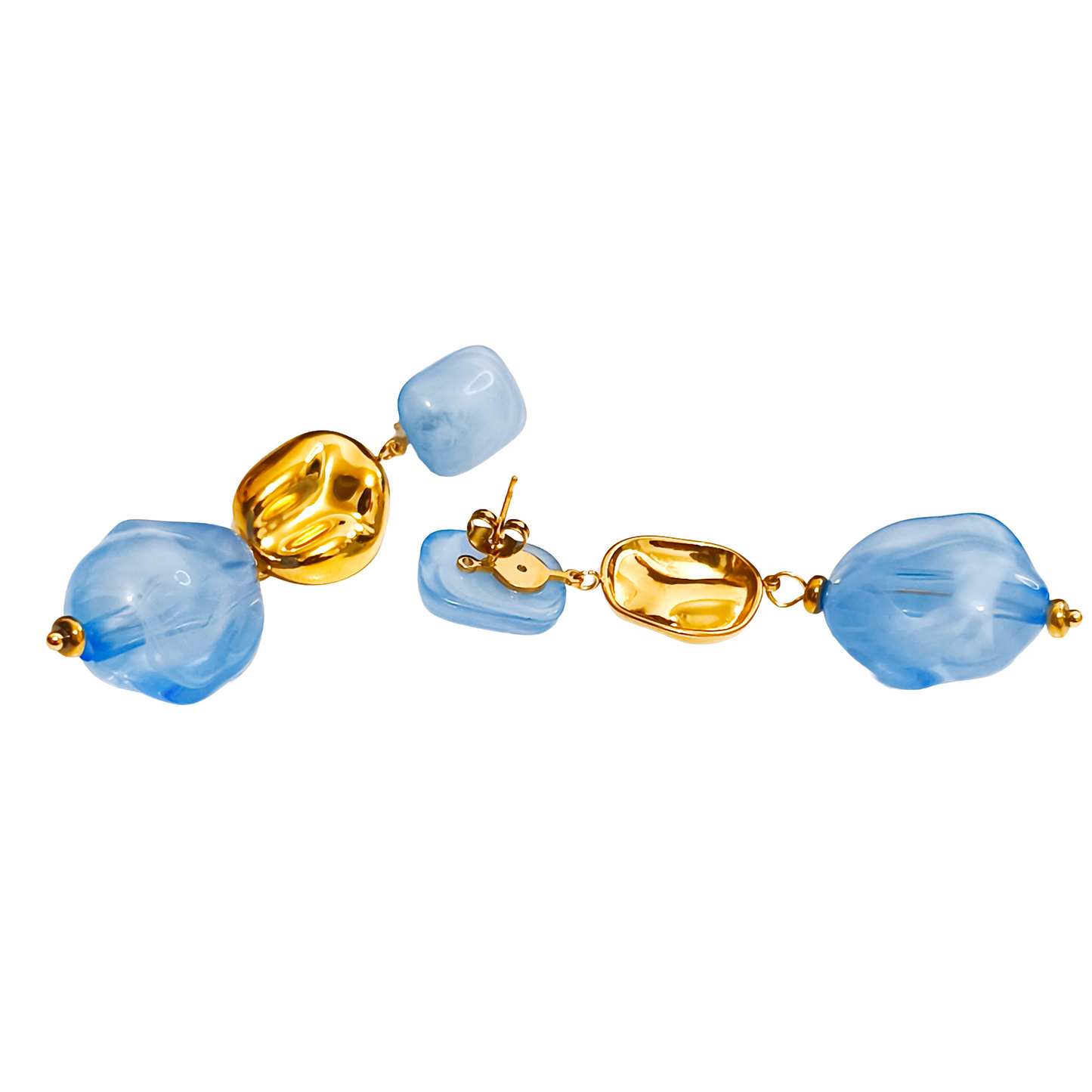 Boucles d'oreilles MANEL gold/bleu