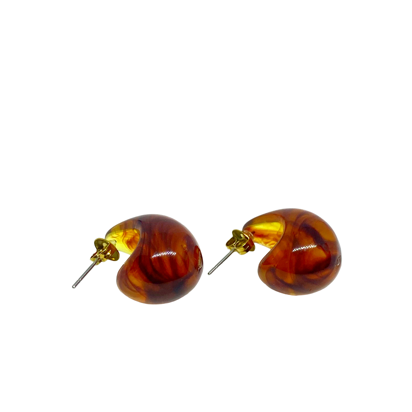 Boucles d'oreilles RIAME gold/marron