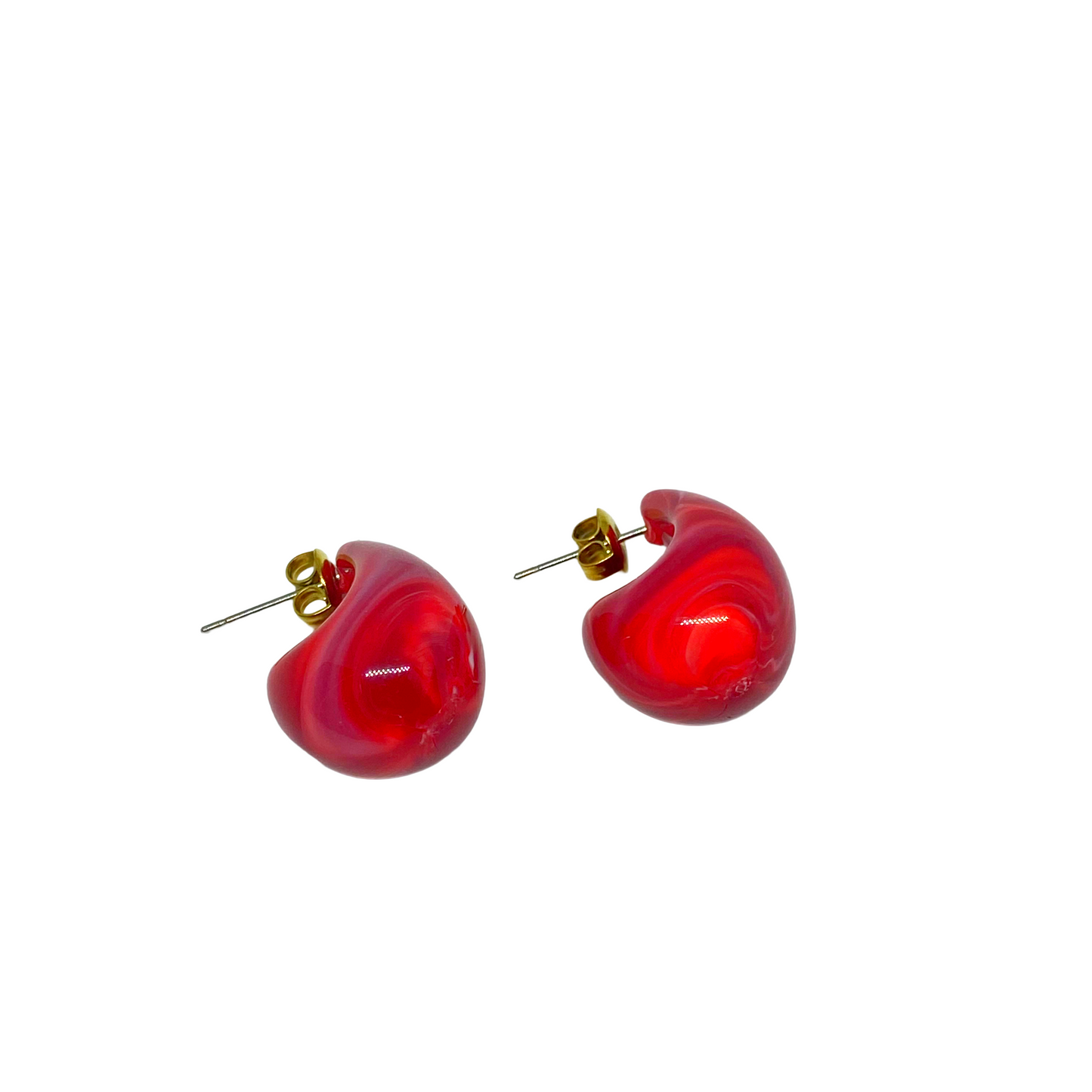 Boucles d'oreilles RIAME gold/rouge
