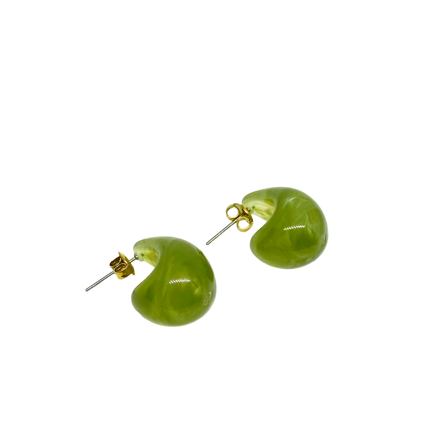 Boucles d'oreilles RIAME gold/vert clair