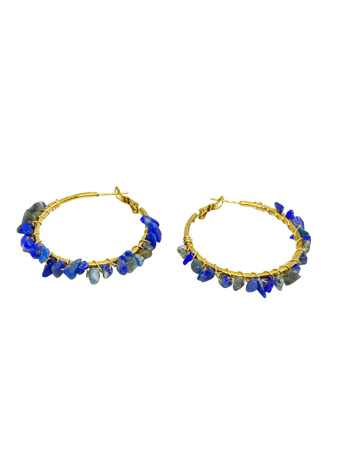 Boucles d'oreilles TARA gold/ Lapis Lazuli