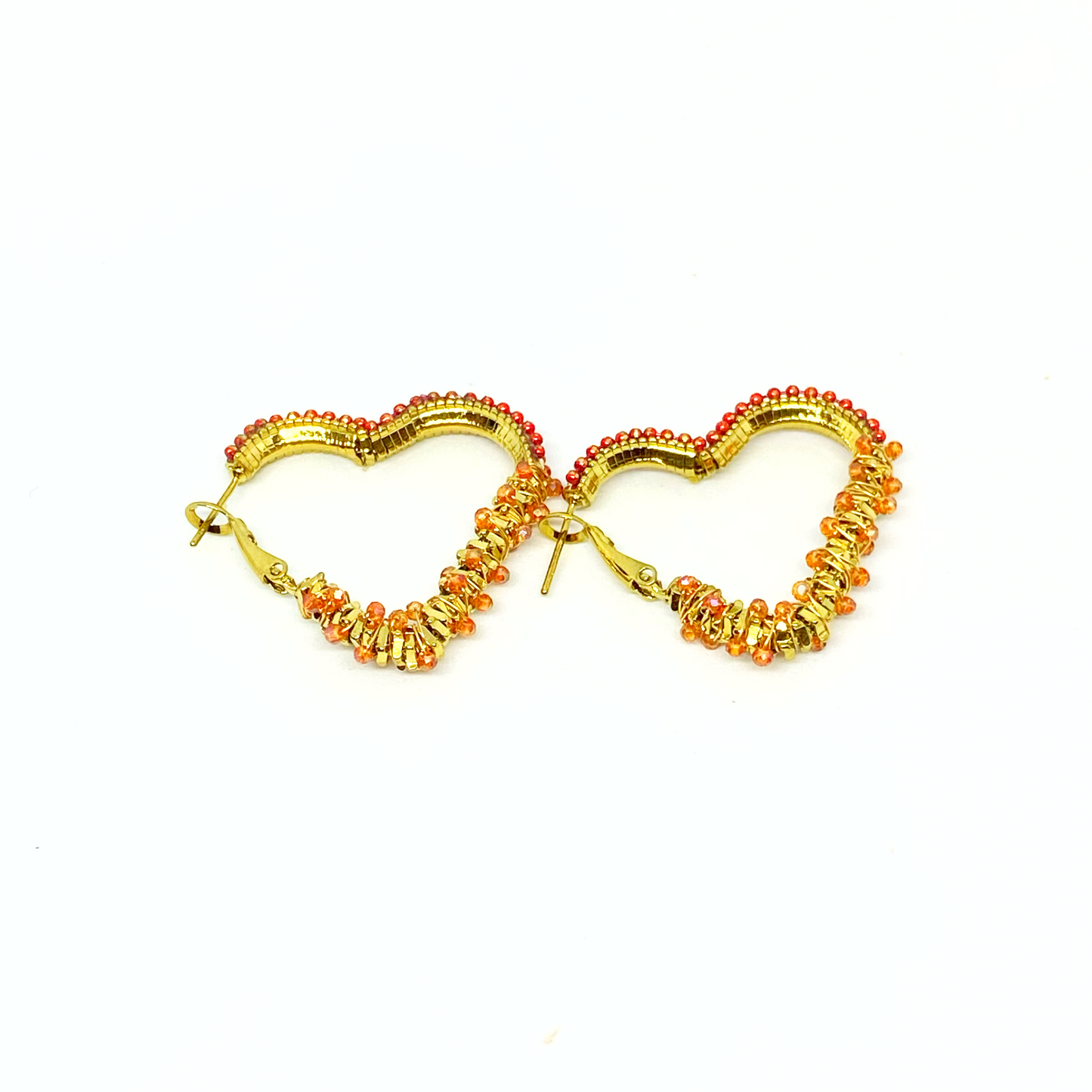 Boucles d'oreilles VALENTINE gold et corail