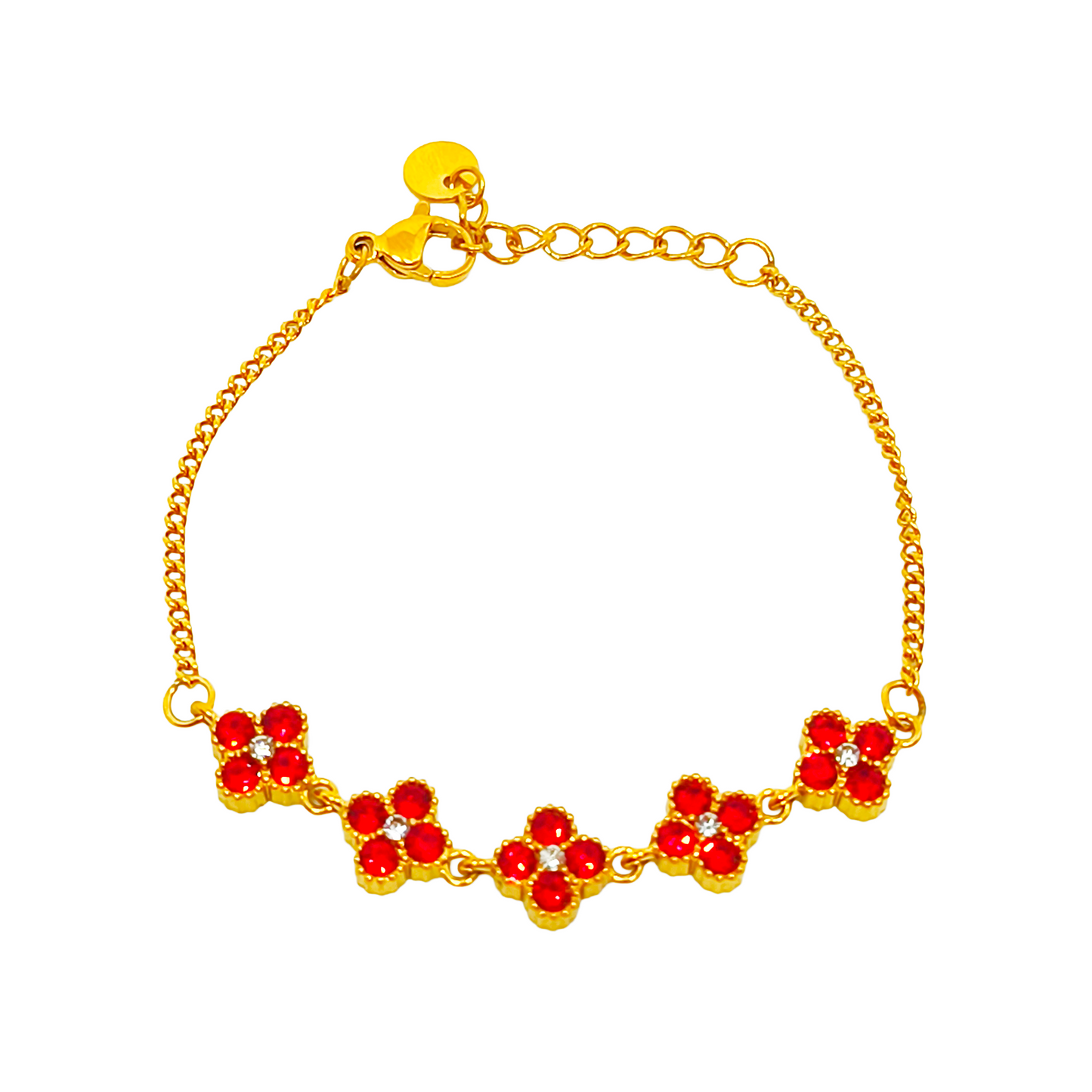 Bracelet DIANA gold/rouge orangé