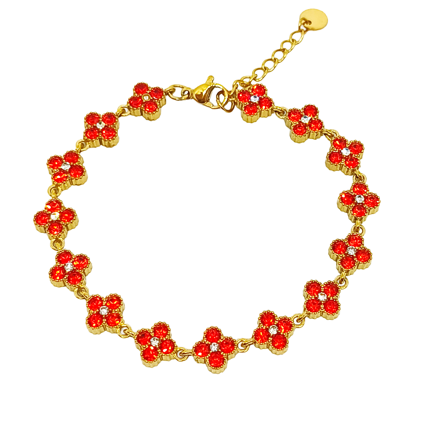 Bracelet MAHINA gold/rouge orangé