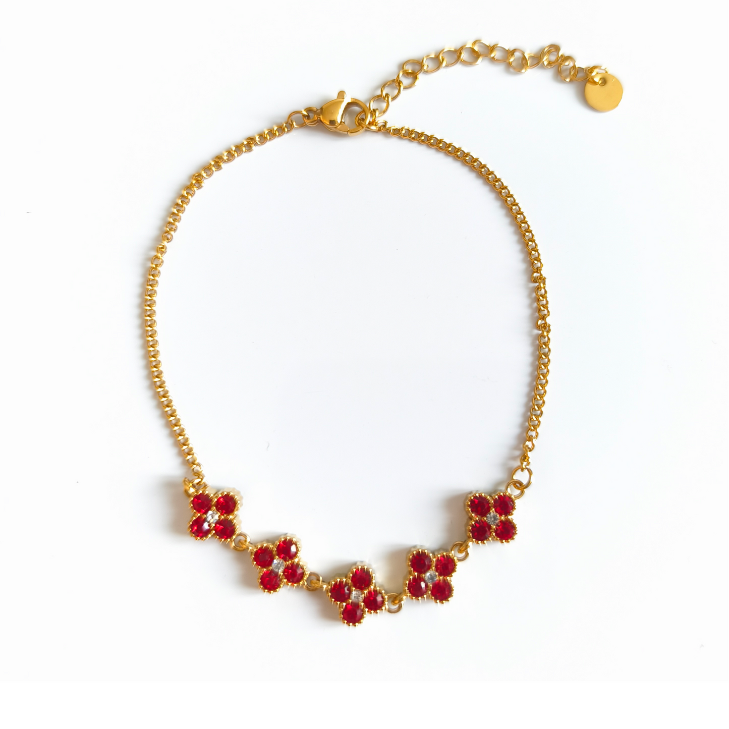 Bracelet de cheville LÉA gold/rouge