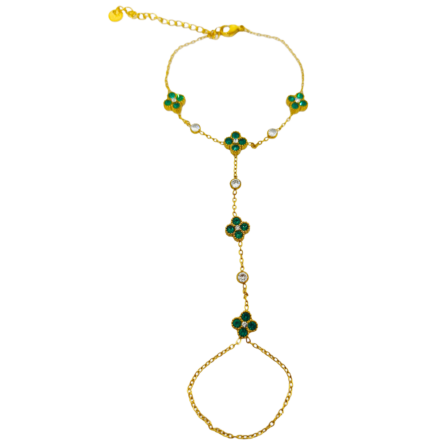 Chaine de main LOLA gold/vert
