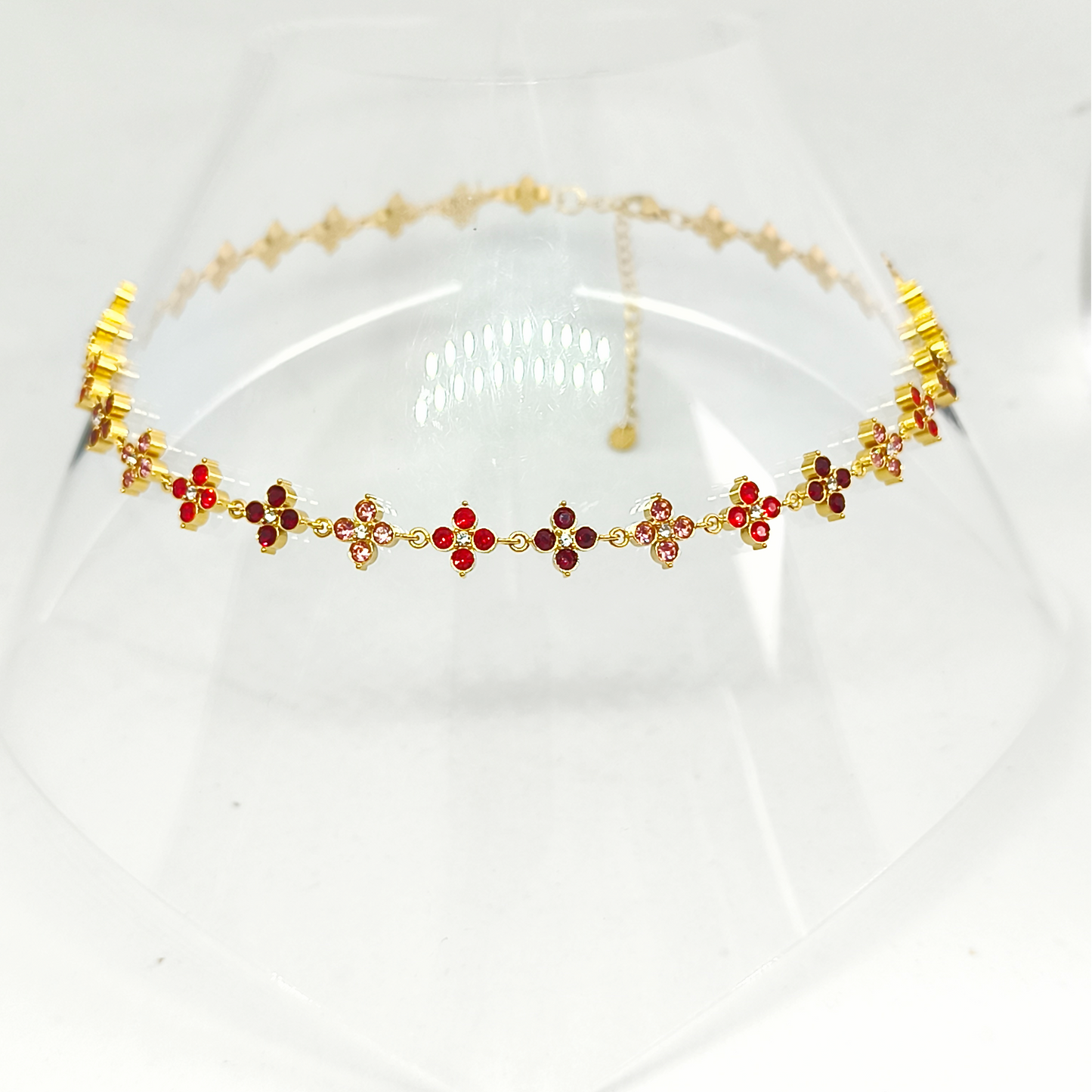 Collier ALICIA gold/ rouge et rose
