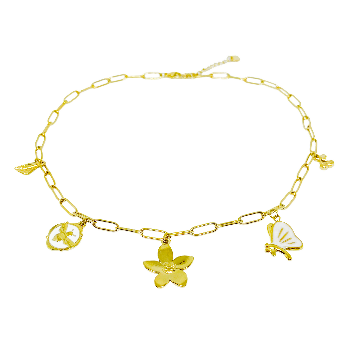 Collier LIA gold/blanc