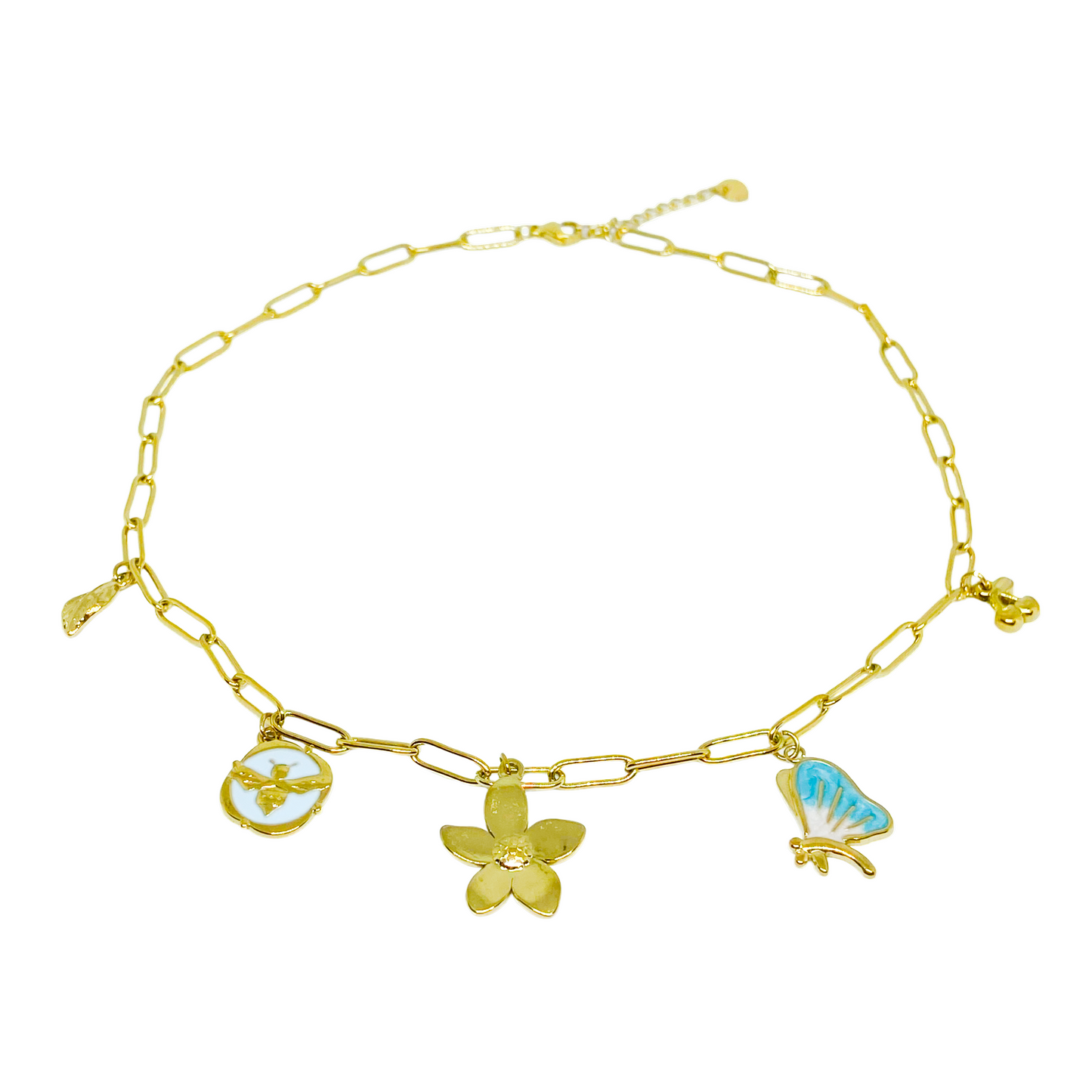 Collier LIA gold/bleu