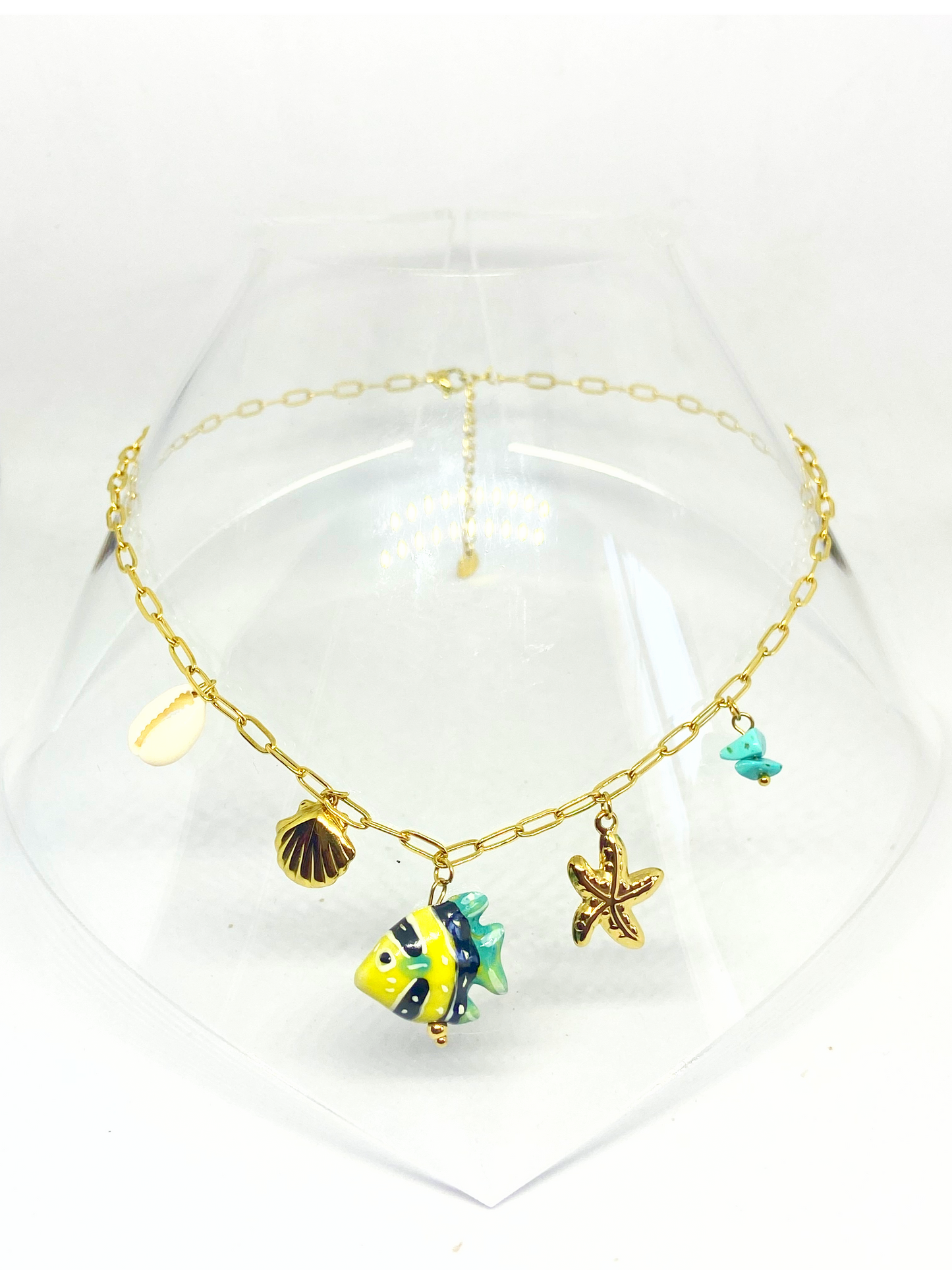 Collier MANOHA gold/bleu