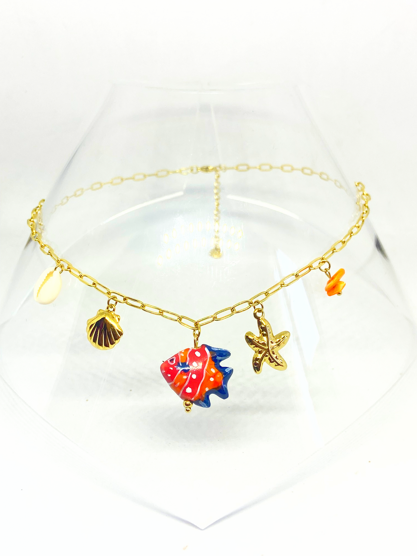 Collier MANOHA gold/rouge