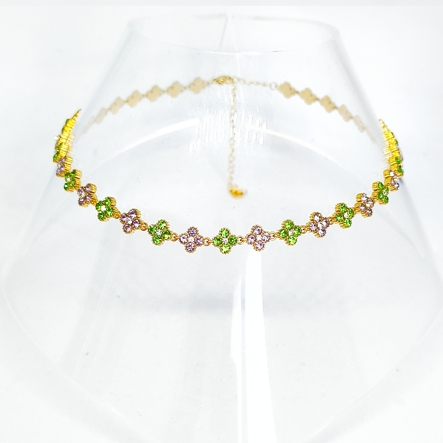 Collier MELANIA gold/ lila et pistache