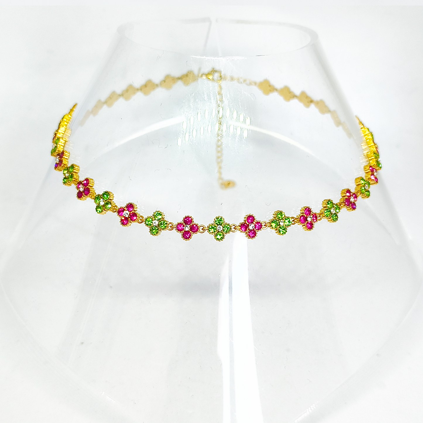 Collier MELANIA gold/pistache rose bonbon