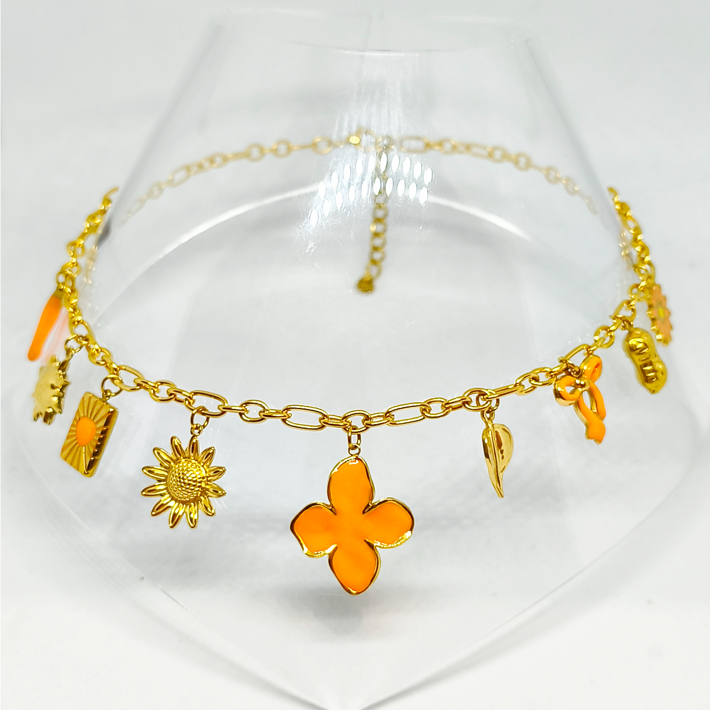 Collier SUZY gold/orange