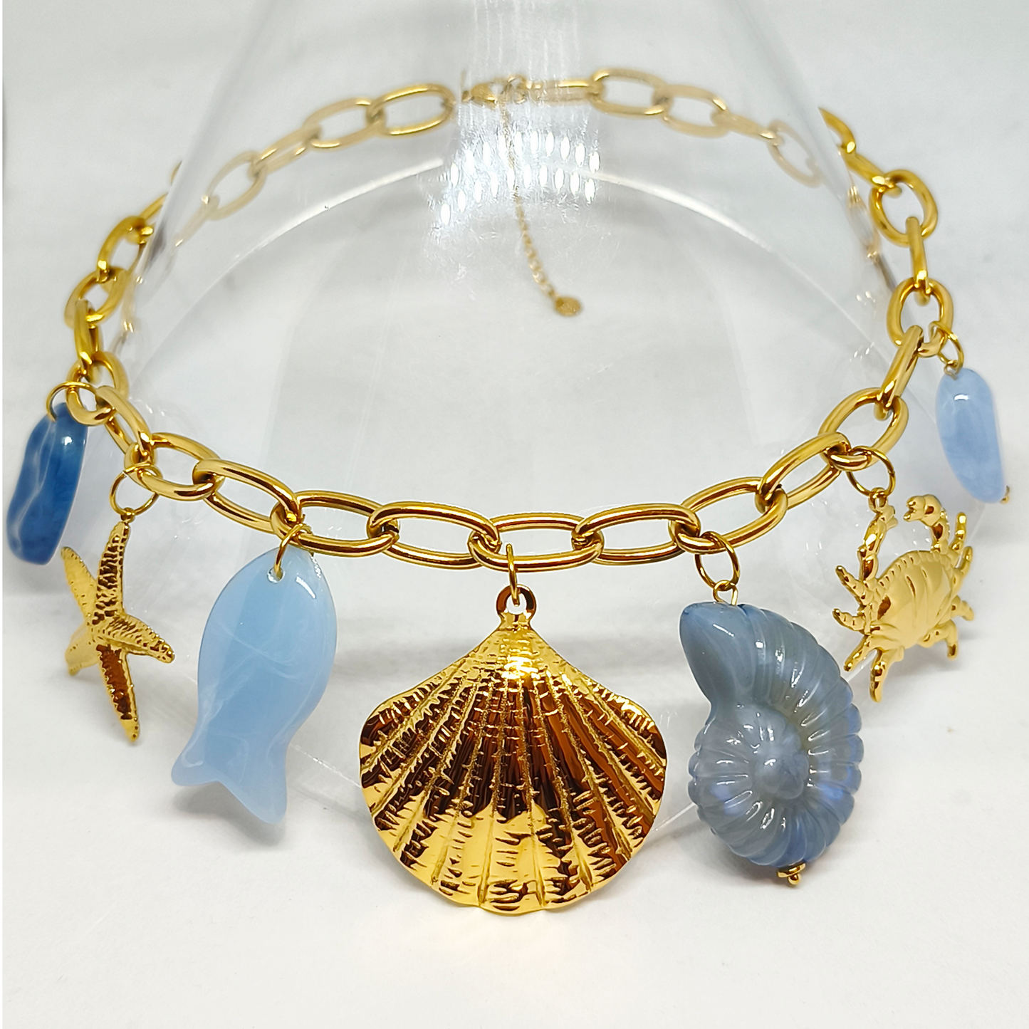 Collier ZOÉLIE gold/bleu