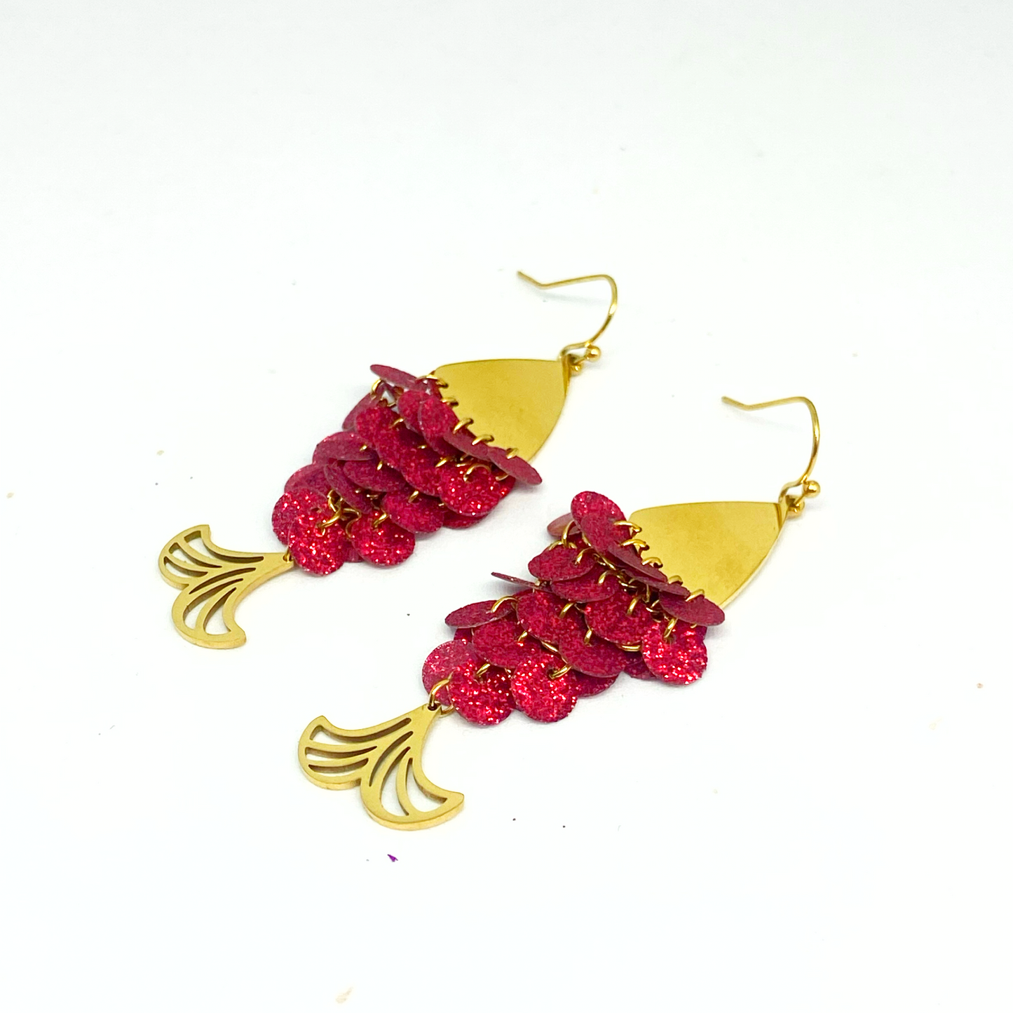 Boucles d'oreilles INOLA gold/rouge