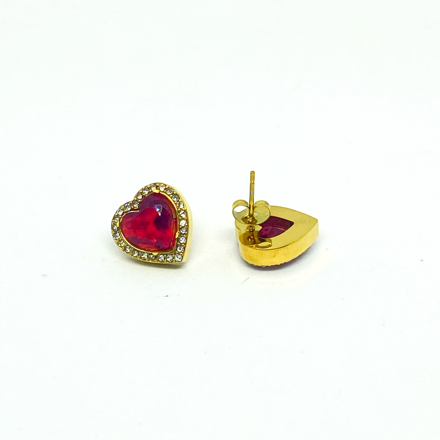 Boucles d'oreilles PHILIPPINE gold/rouge