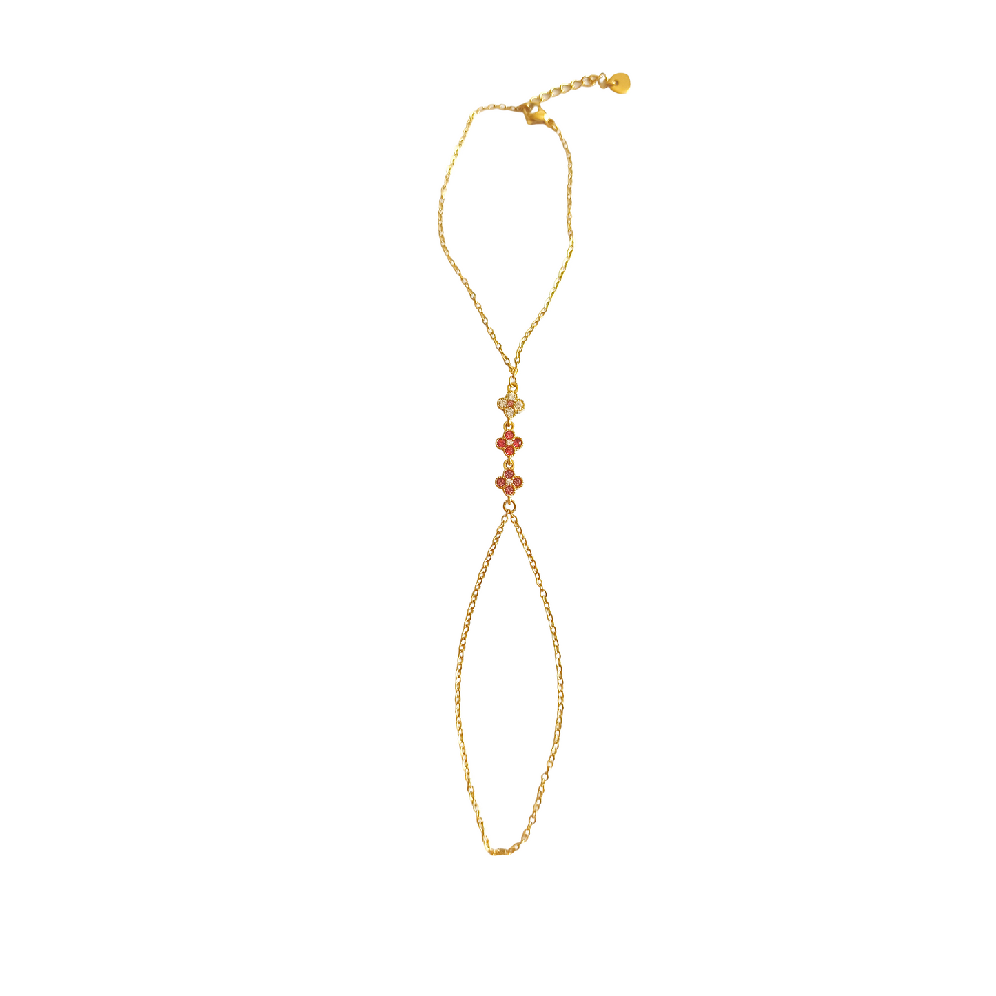 Chaine de main RITA gold/rose et blanc