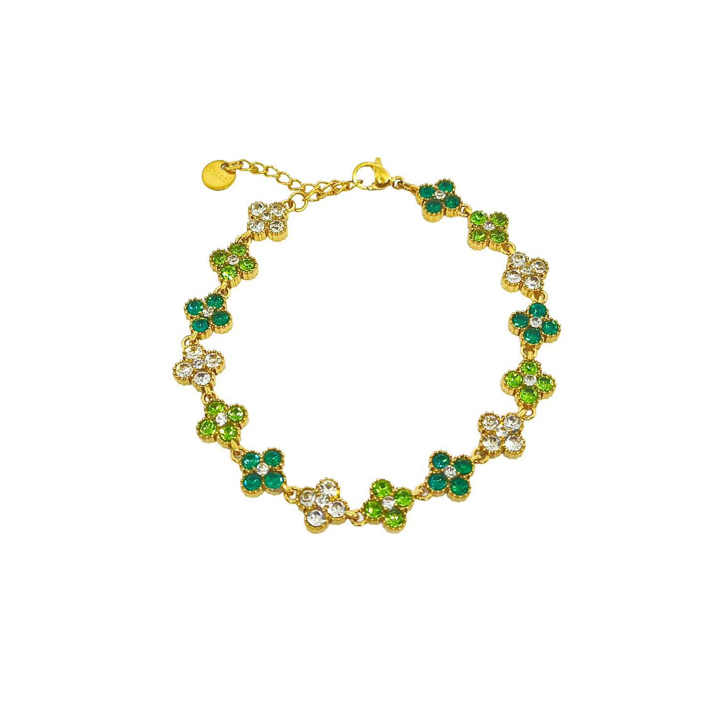 Bracelet MAHINA gold/vert et blanc