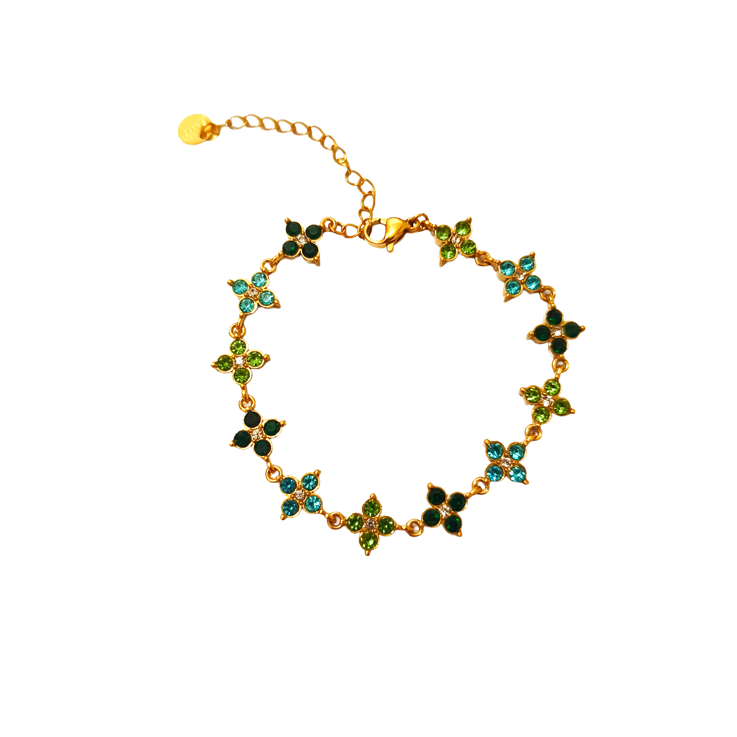 Bracelet MINA gold/vert et bleu