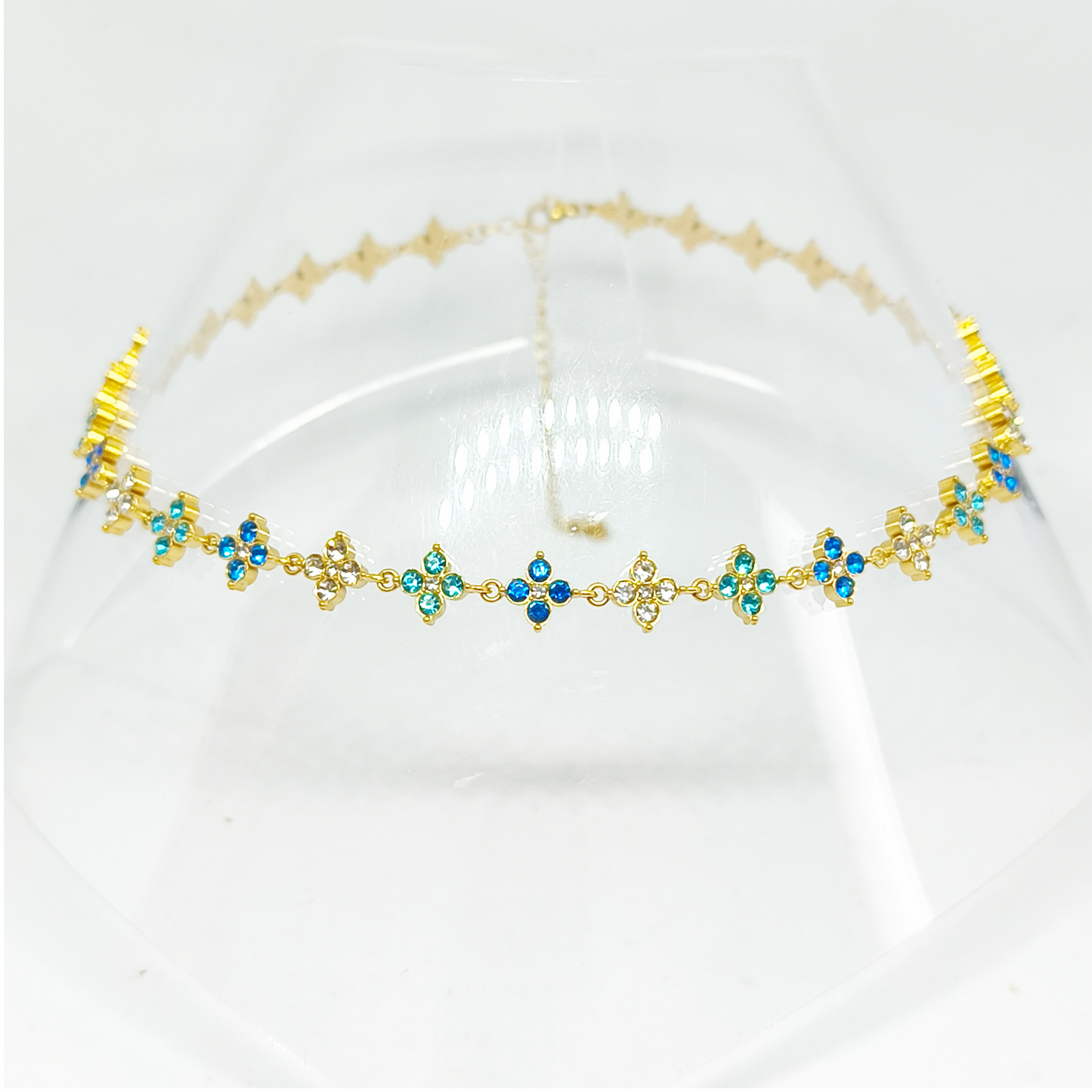 Collier ALICIA gold/bleu océan