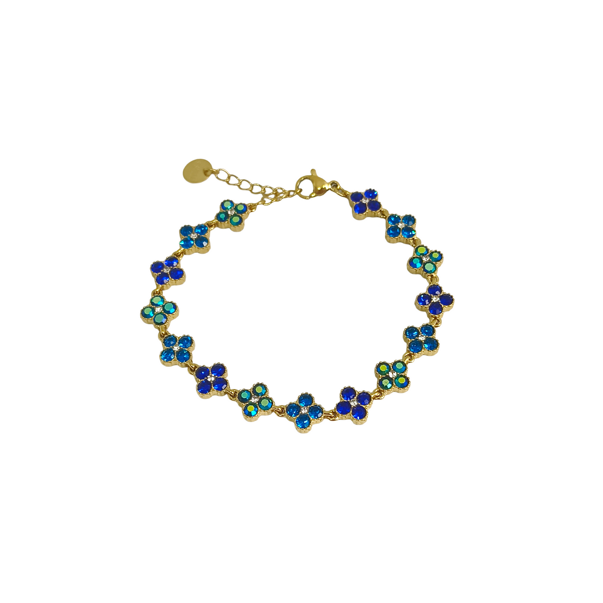 Bracelet MAHINA gold/ multibleu & miroir