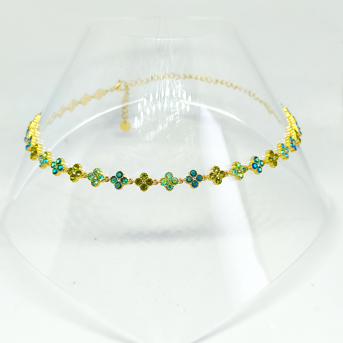 Collier MELANIA gold/ multivert & miroir