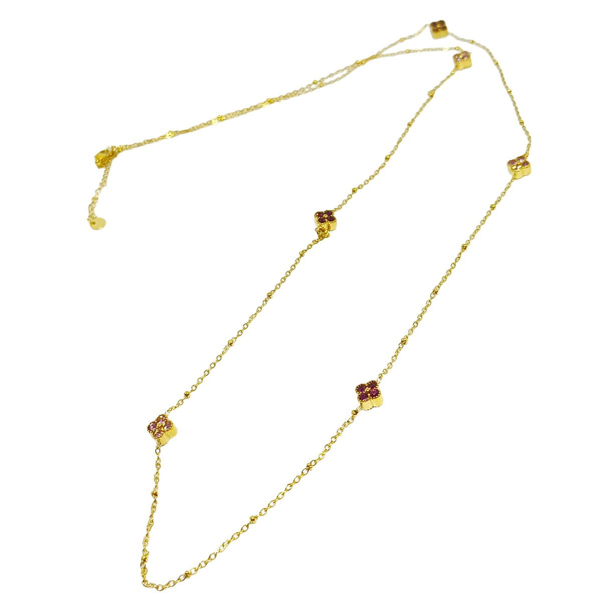 Collier sautoir JULIETTE gold/multirose