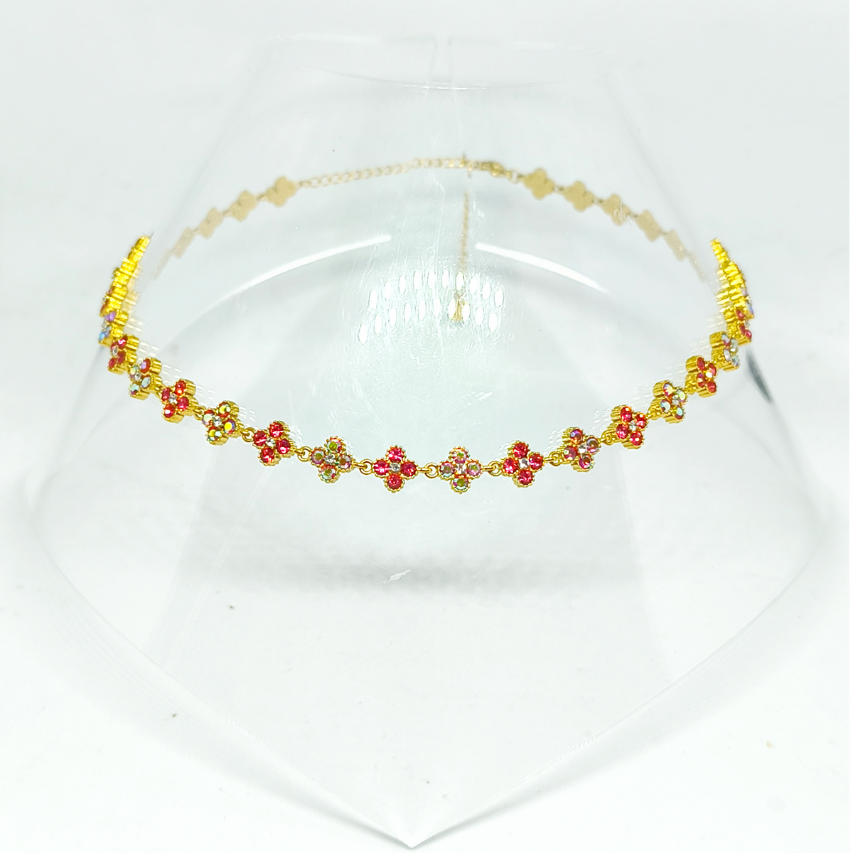 Collier MELANIA gold/rose & blanc miroir