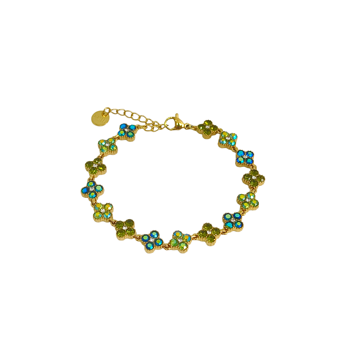 Bracelet MAHINA gold/ multivert miroir