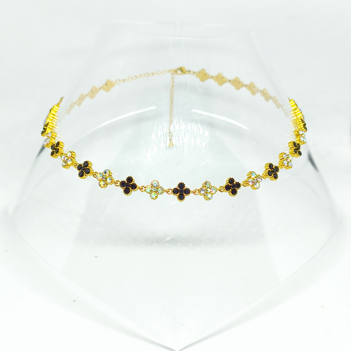Collier MELANIA gold/black & miroir