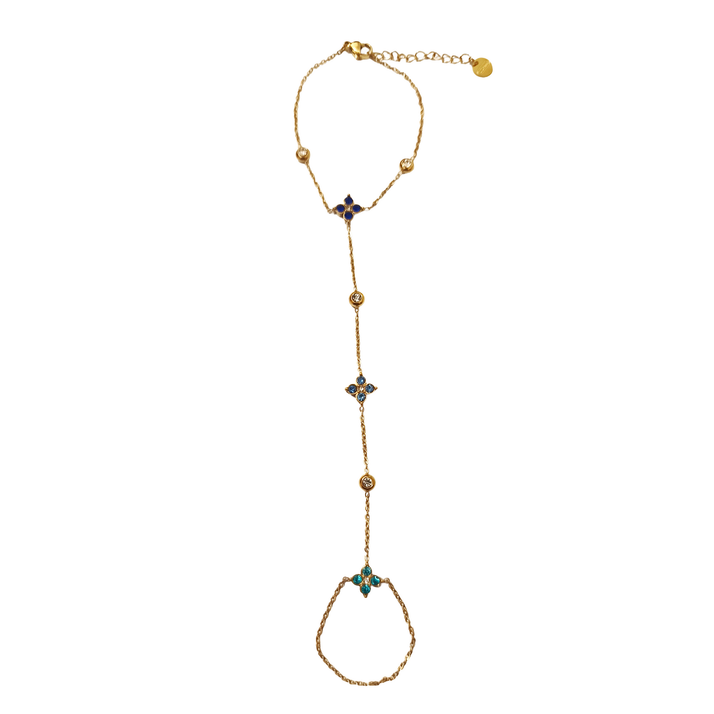 Chiane de main LINA gold/multibleu