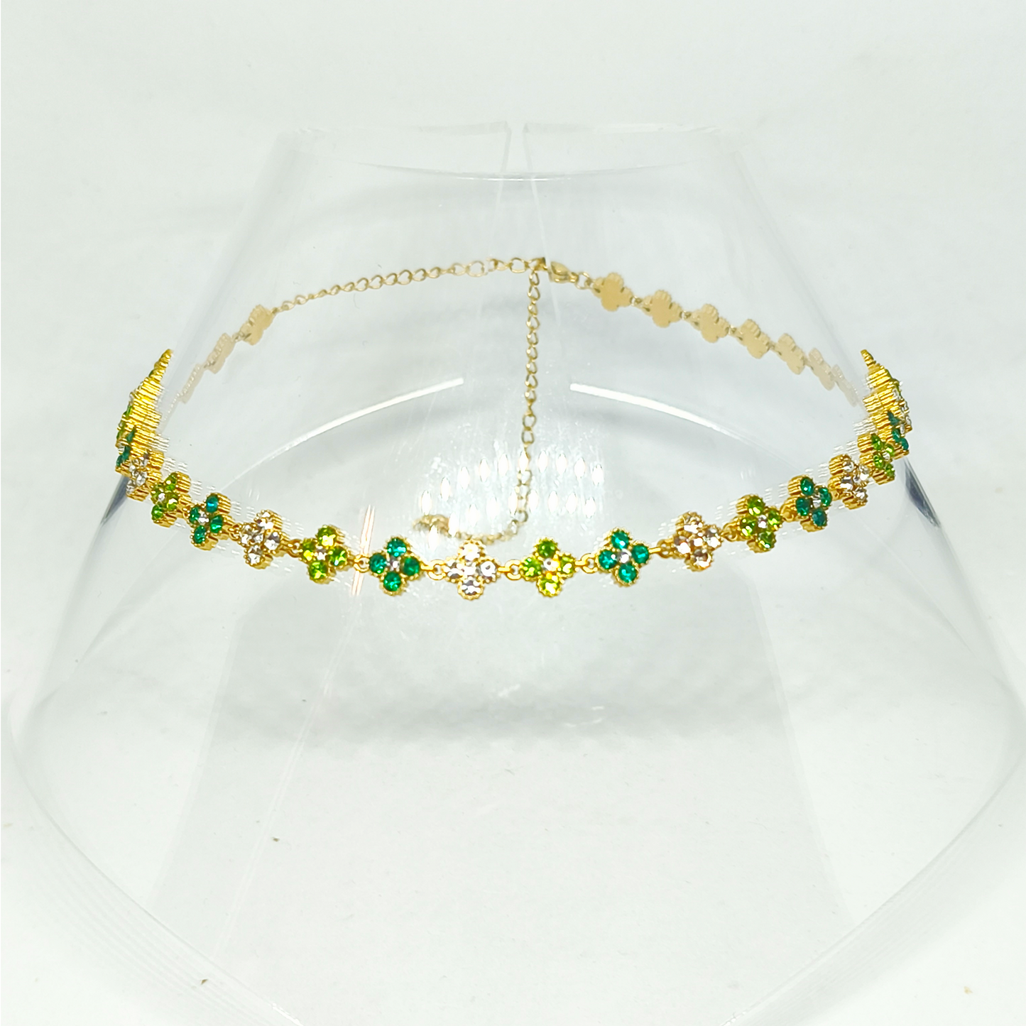 Collier MELANIA gold/ vert et blanc