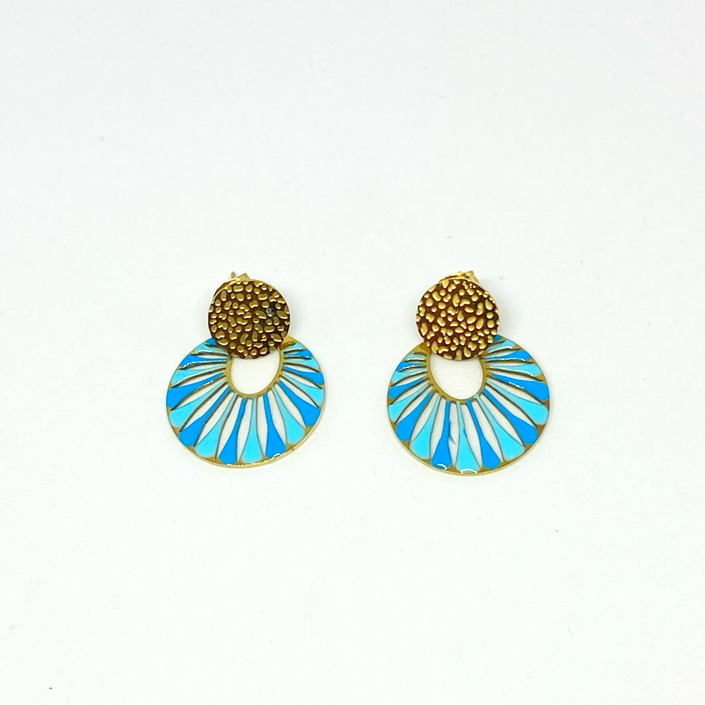 Boucles d'oreilles VIKY gold et bleue