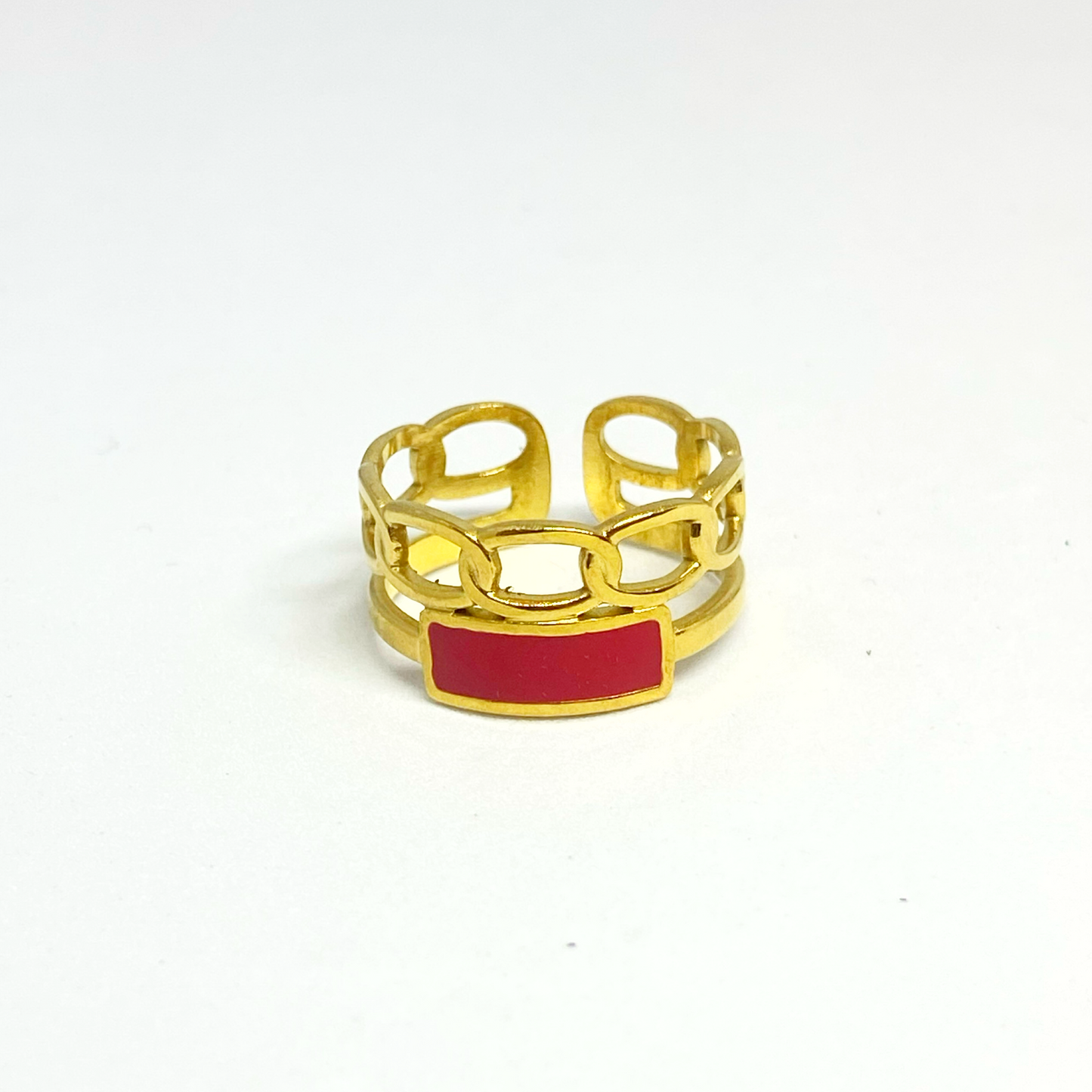 Bague MAIKA gold et rouge