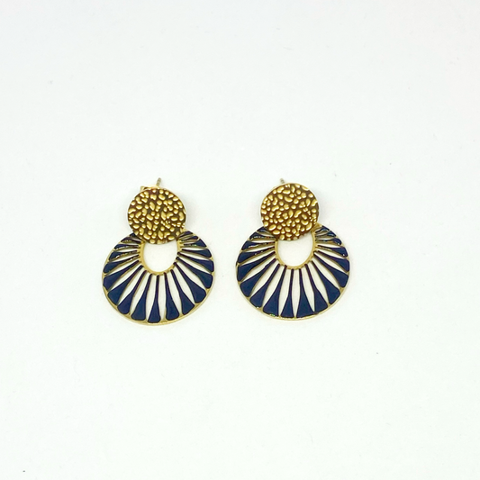 Boucles d'oreilles VIKY gold et noir