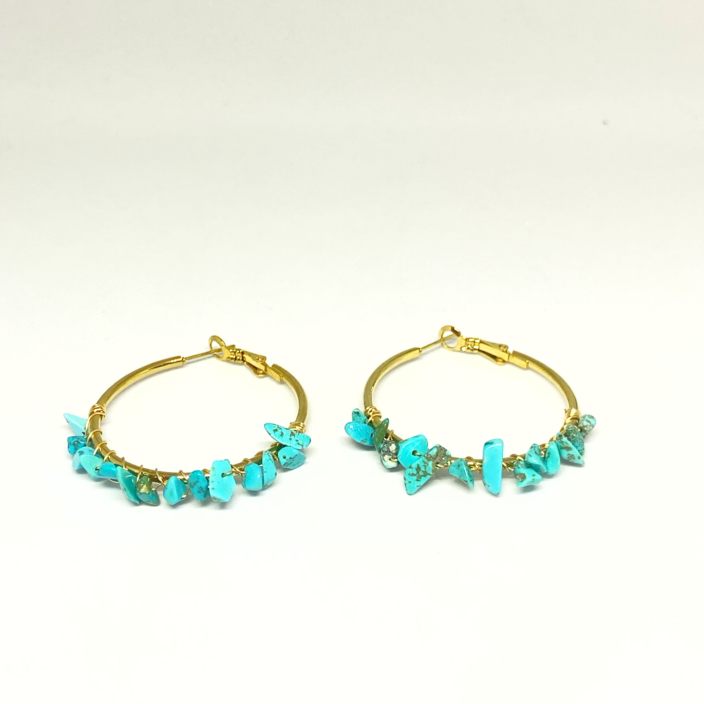 Boucles d'oreilles TARA gold et turquoise