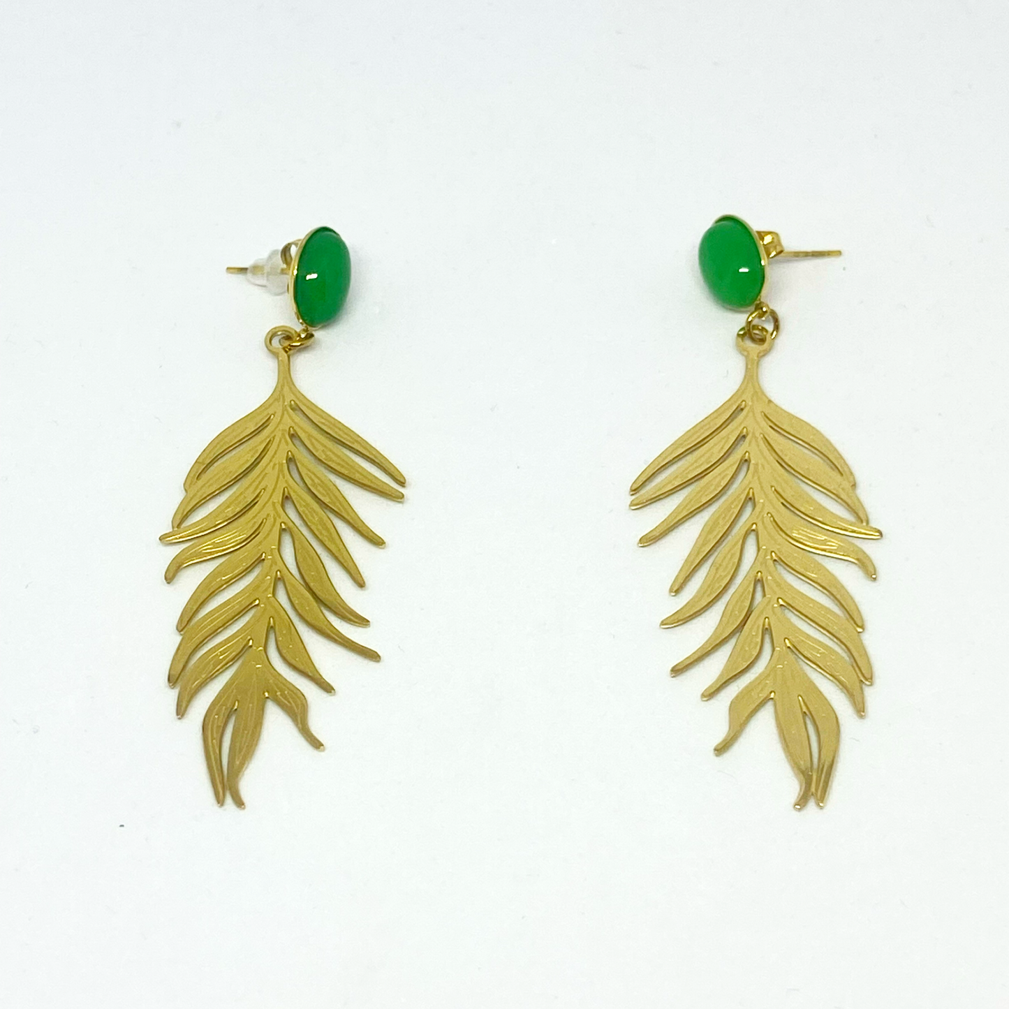 Boucles d'oreilles TELISSA gold et vertes