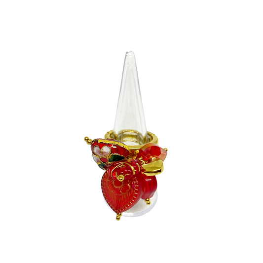 Bague ADÈLE gold/bordeaux