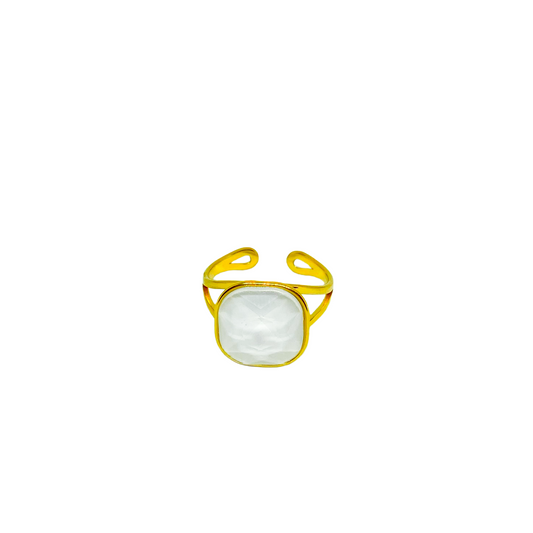 Bague SYLVIA gold/blanc
