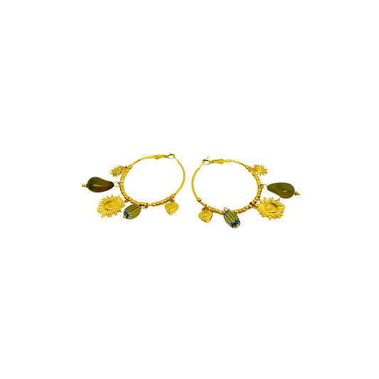 Boucles d'oreilles ALAÉ gold/vert